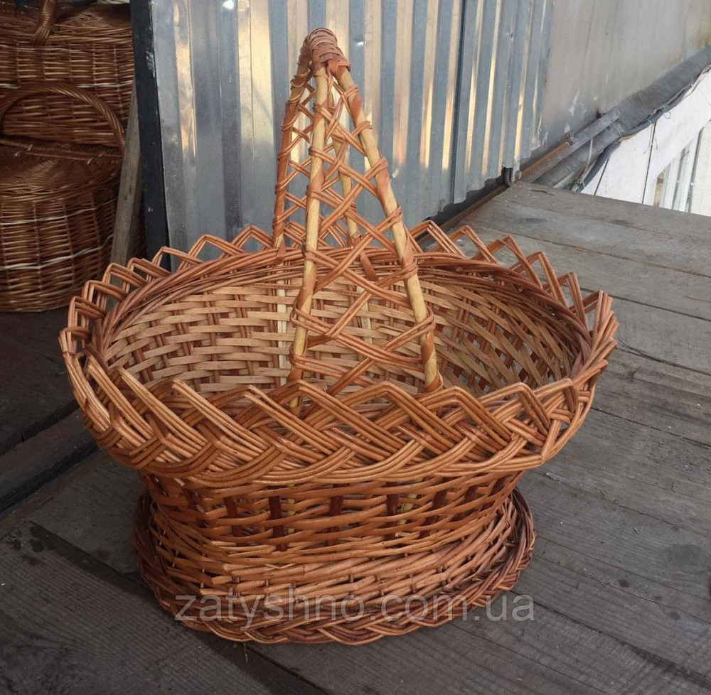 Корзина плетеная на паску  | корзина пасхальная высокая  | корзина из лозы ажурная Киев - изображение 4