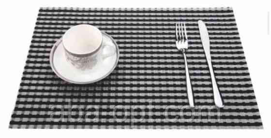 Килимок для сервірування столу чорне срібло плетінка 45 х 30 см Том ( шт ) Одеса