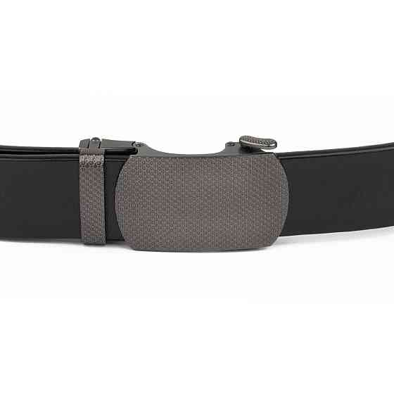 Ремень мужской с зернистой пряжкой автомат Vintage 20272 Коричневый Киев