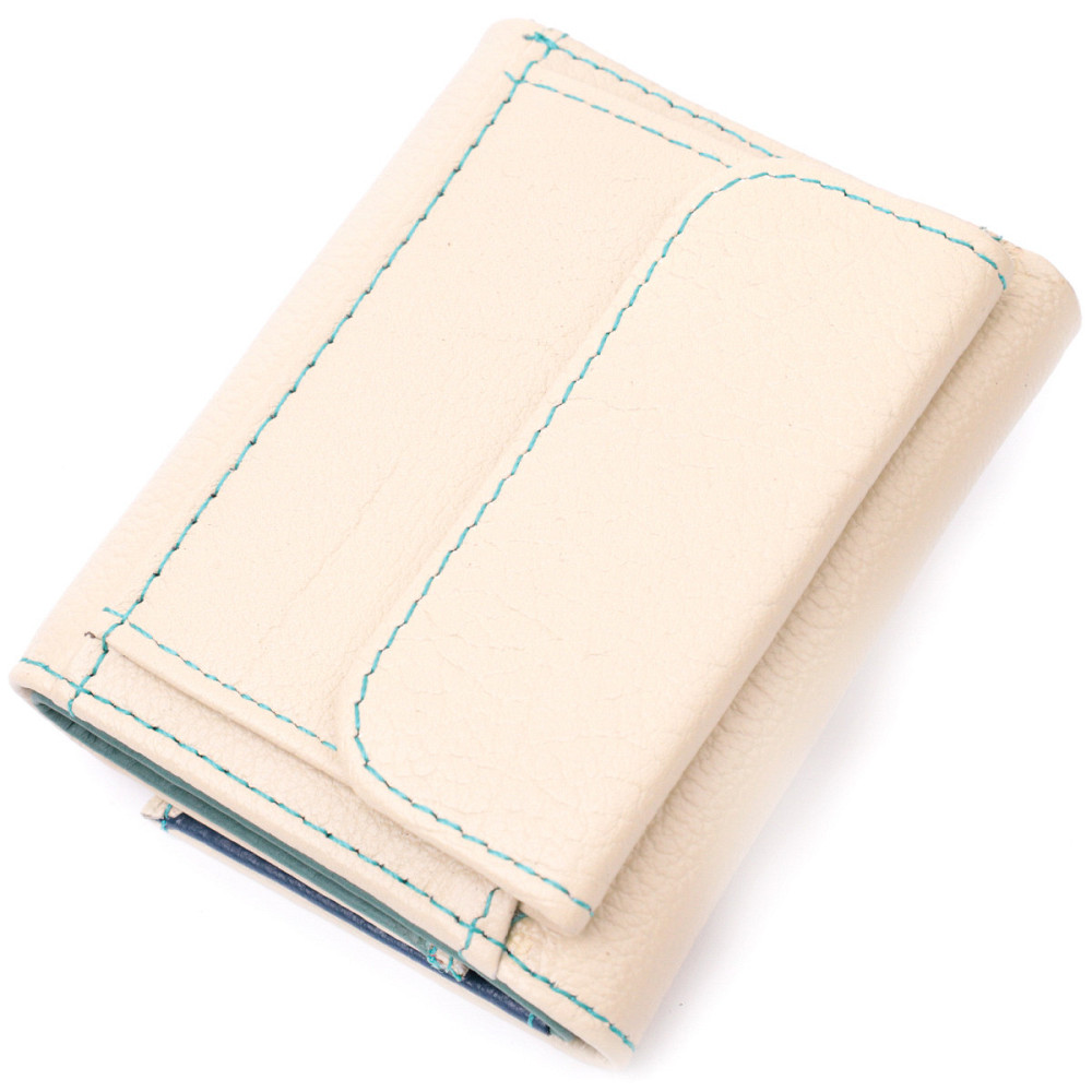 Стильний невеликий гаманець для модниць з натуральної шкіри ST Leather 19506 Білий Київ - фото 2