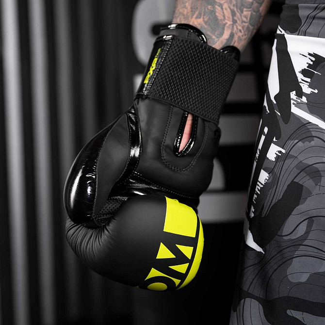 Боксерські рукавиці Phantom APEX Elastic Neon Black/Yellow 16 унцій (Бінті 4м. у подарунок) Кам'янське - фото 8