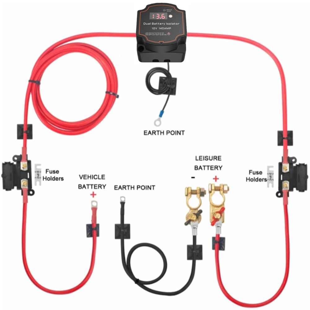 Комплект реле роздільного заряду Heart Horse 12 В / 140 А (3 м) Луцьк - фото 3
