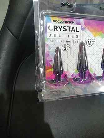 Набір анальних пробок Doc Johnson Crystal Jellies - Anal Trainer Set - Rainbow (м'яте паковання!!!) Sex Aura Київ