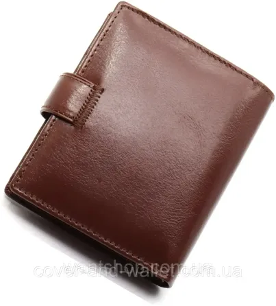 Чоловічий шкіряний гаманець вертикального типу для карток ST Leather Коричневий Київ