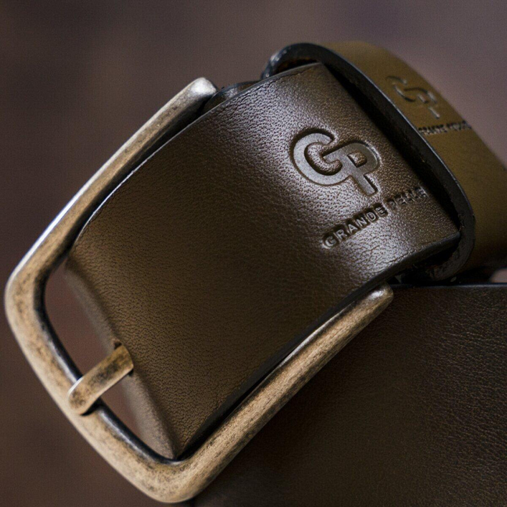 Ремень мужской под джинсы GRANDE PELLE 11255 Шоколадный Киев - изображение 6