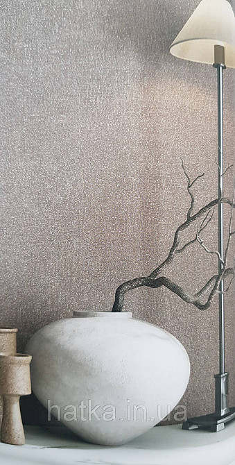 Шпалери вінілові на флізеліні Ritus Marburg метрові однотонні структурні світло-сірі Київ - фото 1