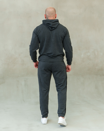 Костюм спортивний чоловічий лампаси весна Сіро-Чорний XL Харків