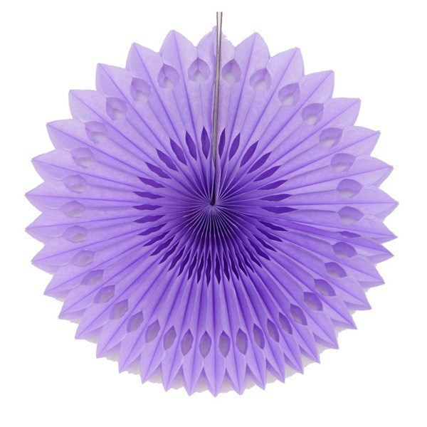 Бумажный веер декоративный 25 см сиреневый Киев - изображение 1