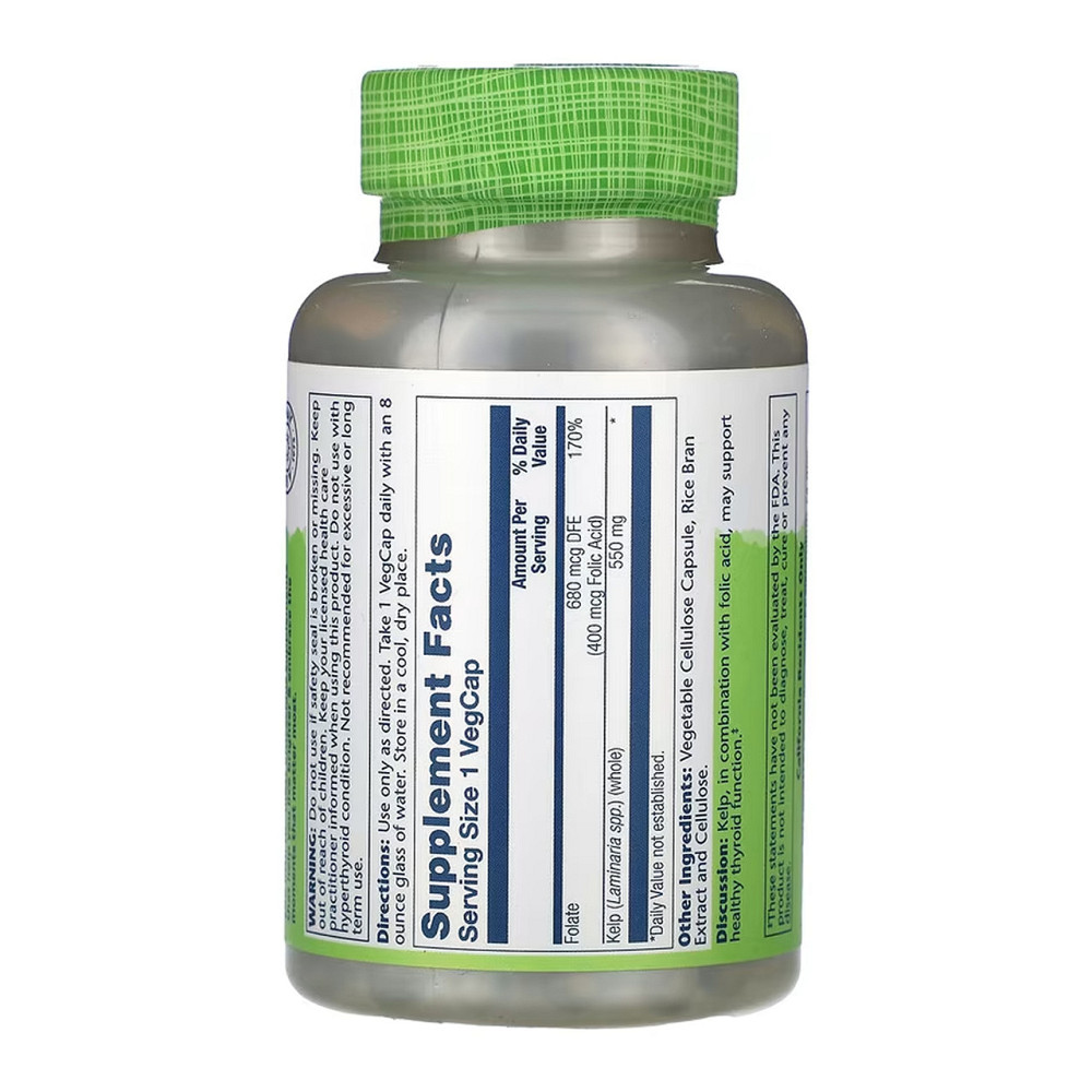 Бурые водоросли Solaray Kelp 550mg 180 вег капс Киев - изображение 2