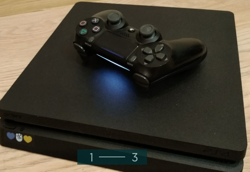 Приставка: SONY PlayStation 4 Slim (PS4) 1TB + диски з іграми. Харків - фото 1