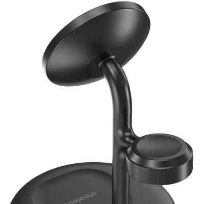 Зарядное устройство Choetech 15W 3-in-1 Magnetic Wireless Fast Charger black (T585-F-101-CCBK) Винница