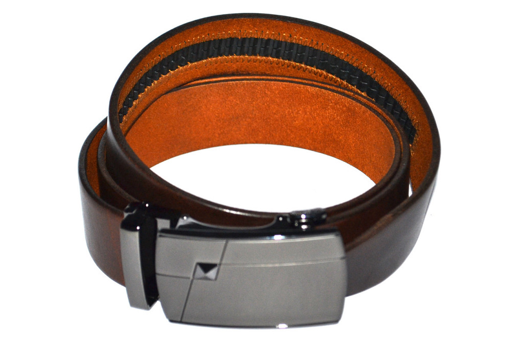 Шкіряний ремінь унісекс коричневий автомат 1200х35 мм Одеса - фото 4