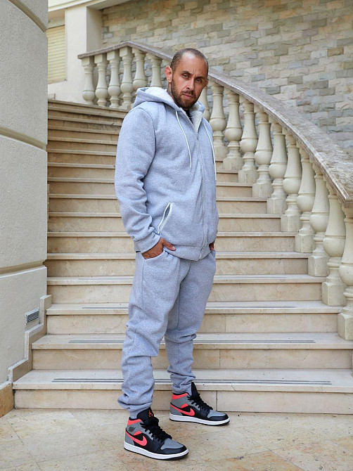 Мужской теплый костюм двойка трехнитка на флисе с мехом овчины Меланж, 58 Одесса - изображение 1