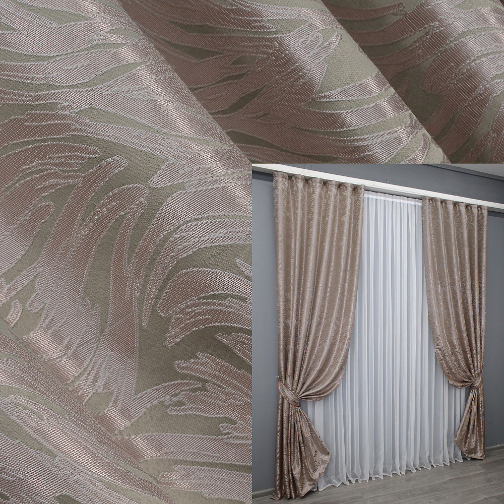 Комплект готових штор VR-Textil Жакард Magic № 1606ш Пудровий 145х270 см 2 шт (33-0469) Киев - изображение 1