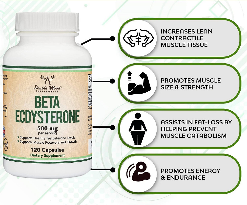Бета-екдистерон Double Wood Supplements Beta Ecdysterone 500 mg 120 capsules Луцьк - фото 4