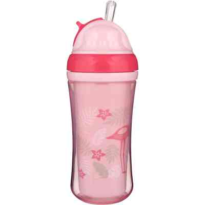 Поильник-непроливайка Canpol babies Фламинго двойная стенка с силиконовой трубочкой 260 мл (74/050) Винница