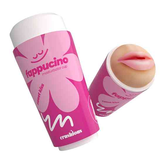 Портативний мастурбатор рот CRUSHIOUS FAPPUCINO у вигляді стаканчика кави, з кришкою Sex Aura Київ