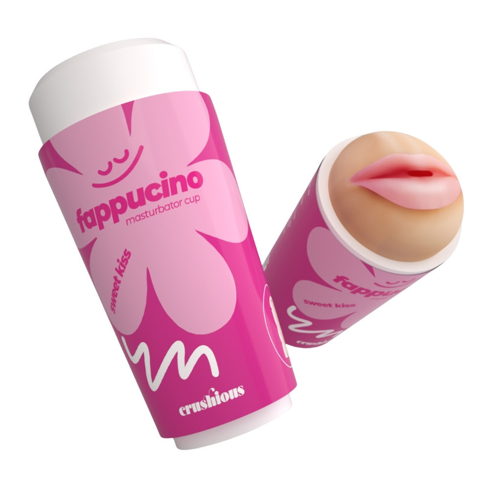 Портативний мастурбатор рот CRUSHIOUS FAPPUCINO у вигляді стаканчика кави, з кришкою Sex Aura Київ - фото 1