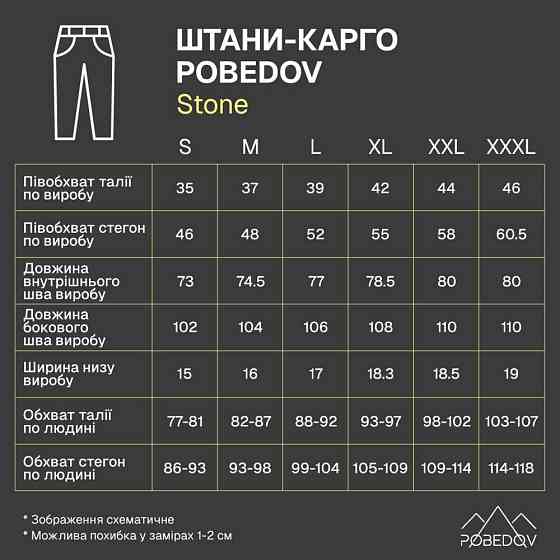 Штани-карго Pobedov Stone Чорний XL PNcr3 181XLba Київ