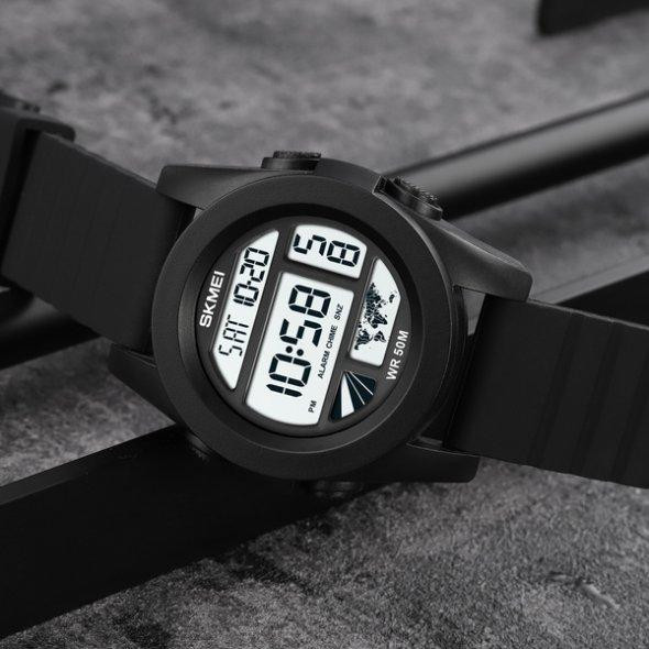 Тактические водостойкие кварцевые часы Skmei World black Винница - изображение 5