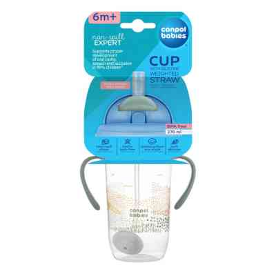 Поїльник-непроливайка Canpol babies MOUNTAINS з трубочкою і обтяжувачем, 270 мл, зелена (56/620_gre) Вінниця