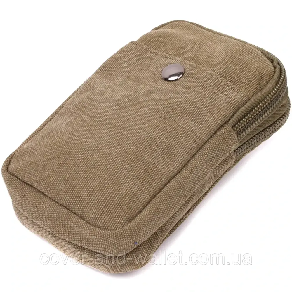 Компактная мужская сумка-чехол на пояс с карабином из плотной ткани Puos Киев - изображение 2