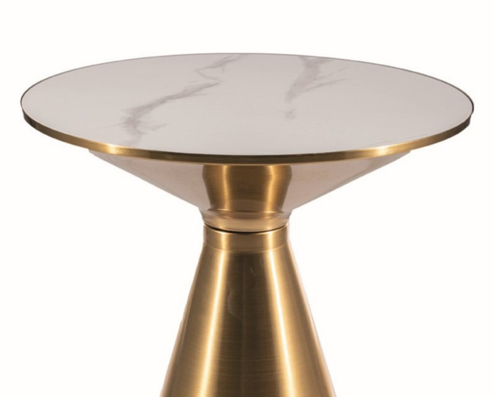 Журнальний столик ARIES білий/золото д.50 Киев - изображение 4