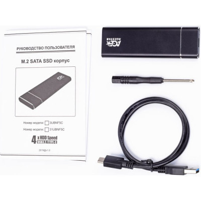 Карман внешний AgeStar M2 NGFF black (3UBNF5C (Black)) Винница - изображение 3