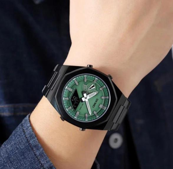 Часы наручные SKMEI 1816BKGNBK, BLACK/GREEN-BLACK Днепр - изображение 4