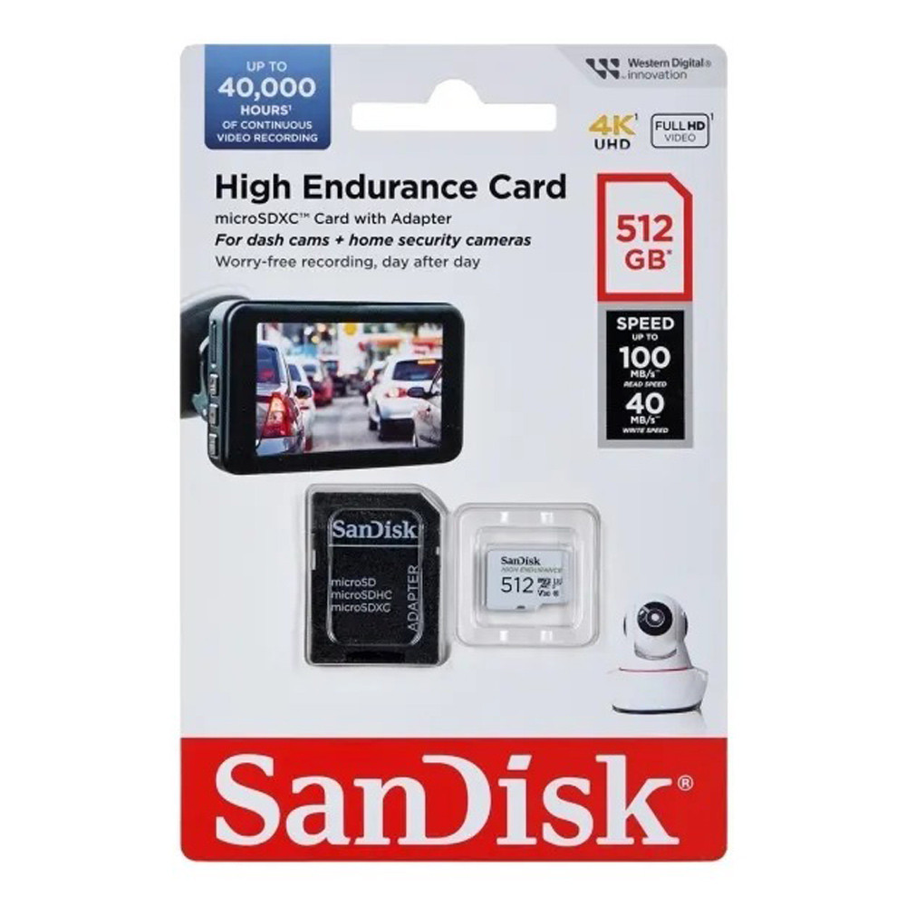 Карта пам'яті microSDXC (UHS-1 U3) SanDisk High Endurance 512Gb class 10 V30 (100Mb/s) (adapterSD) Київ - фото 2