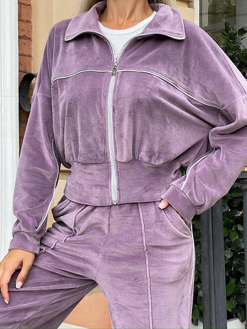 Женский стильный повседневный велюровый костюм двойка Пастельна Фріза Одесса - изображение 6