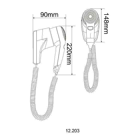 Фен HOTEC 12.203 ABS White Луцк