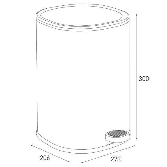 Овальное мусорное ведро с плавным закрытием Zerix Prime-TC0105 White 5 л, белое (ZX5901) Харьков