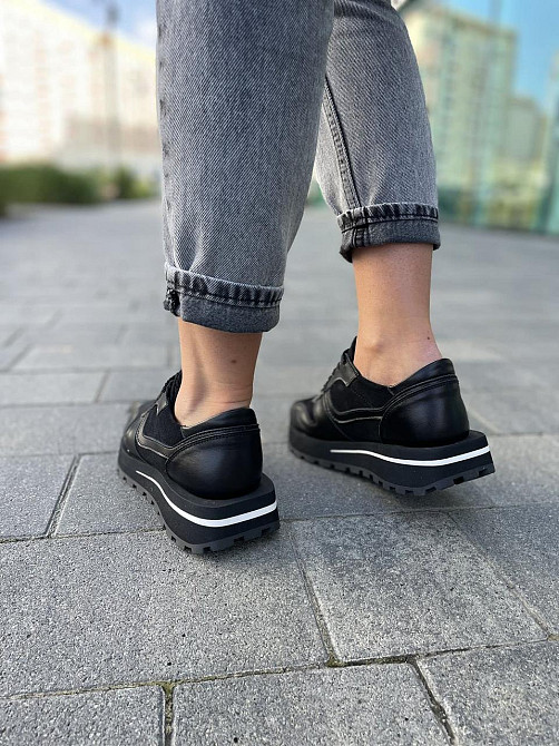 Molly Кроссовки женские MOLLY черные натуральная кожа+замша весна-осень 37р.38р.39р. (5237) Коломия - фото 9