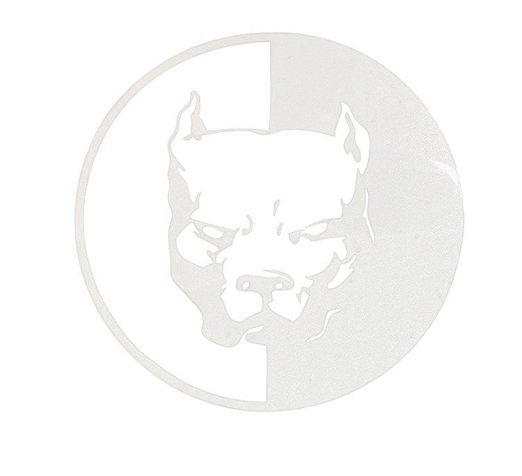 Наклейка на авто Пітбуль Біла світловідбивна Київ - фото 4