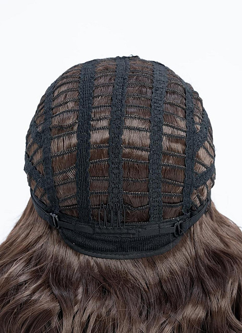 Перука жіноча довга кучерява термостійка 60 см каштанова, коричнева, синтетичне волосся для косплею, свят, Геловіну Київ - фото 5