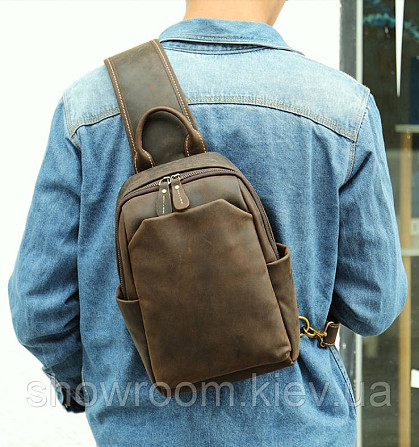 Мужская сумка на грудь (слинг), бананка Wild Leather (352) Киев - изображение 8