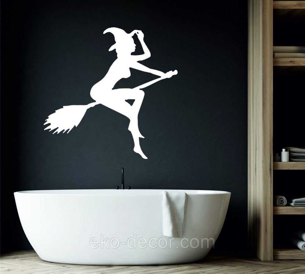 Декоративное настенное Панно «Ведьма на метле», Декор на стену 70*68 см, Белый Киев - изображение 8