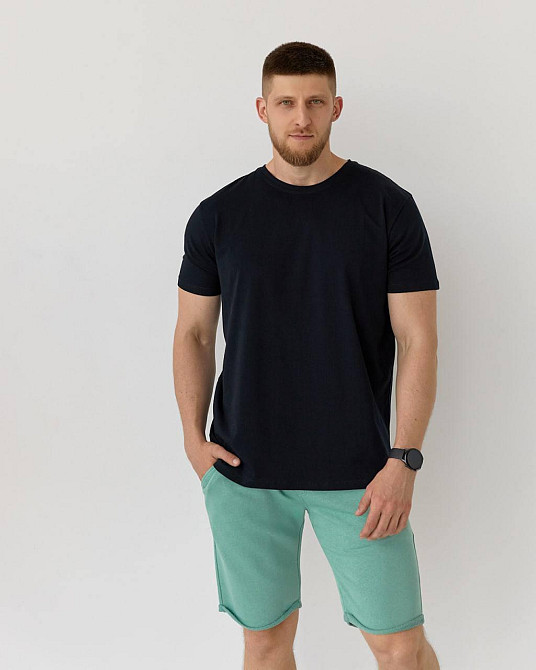 Футболка чоловіча котон Чорний S Харків - фото 1