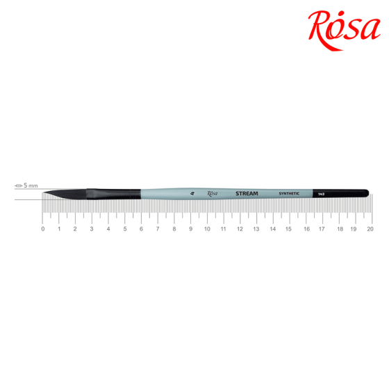 Кисть синтетика саблевидная плоская даггер STREAM 143 № 4 короткая ручка ROSA Киев
