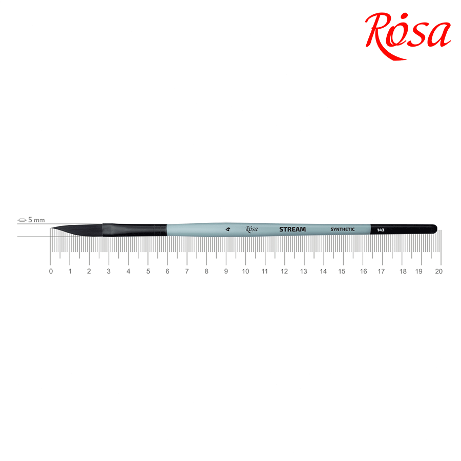 Кисть синтетика саблевидная плоская даггер STREAM 143 № 4 короткая ручка ROSA Киев - изображение 1