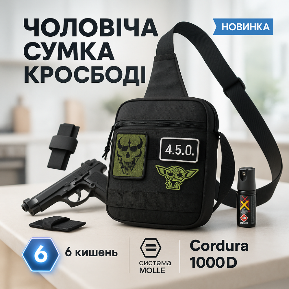 Тактическая сумка несессер, Тактические сумки для города, Мужская сумка кросс-боди VK-95 Львов - изображение 19