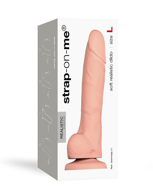 Реалистичный фаллоимитатор Strap-On-Me SOFT REALISTIC DILDO Vanilla - Size L Sex Aura Киев - изображение 4