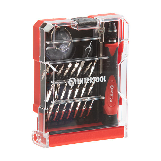 Викрутка прецизійна з комплектом насадок, 29 од., Cr-V INTERTOOL VT-3336 Київ - фото 3
