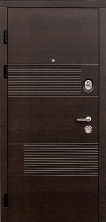 Двері вхідні Наші Двері РУБЕЖ Ескада 1 Венге горизонт темний / Оксид білий 960х2050 мм Київ