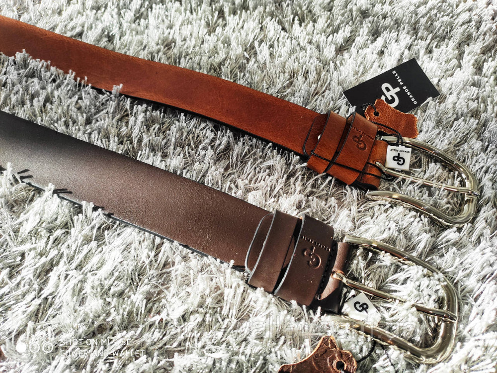 Стильный мужской ремень из натуральной кожи рыжего цвета 40мм Grande Pelle Киев - изображение 6