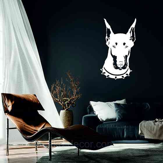 Декоративное настенное Панно «Доберман», Декор на стену 50*29 см, Белый Киев