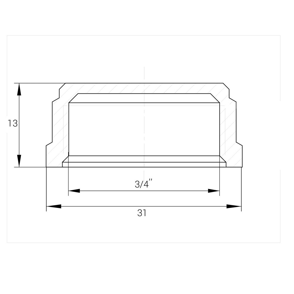 Заглушка 3/4| У нікельована під пломбу NC401P OPTIMUM Київ - фото 3