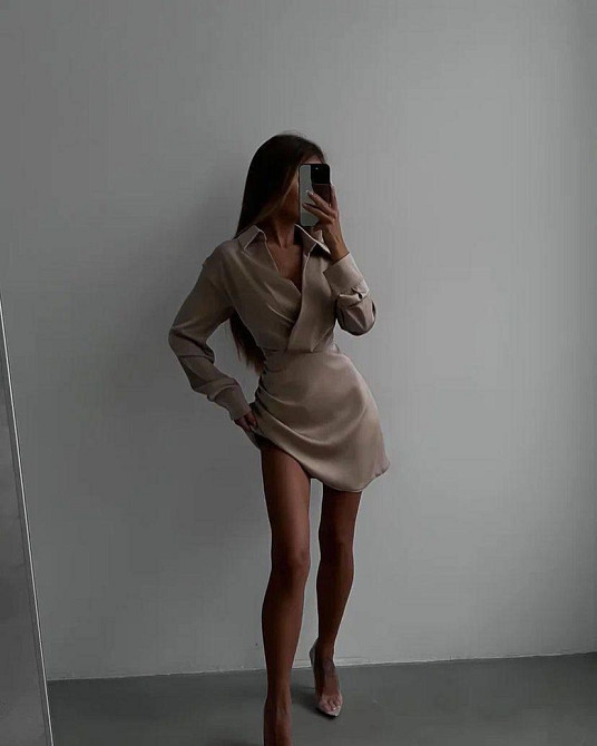 Жіноче привабливе елегантне коротке плаття double Шовк Армані Бежевий, 42/44 Одеса - фото 9