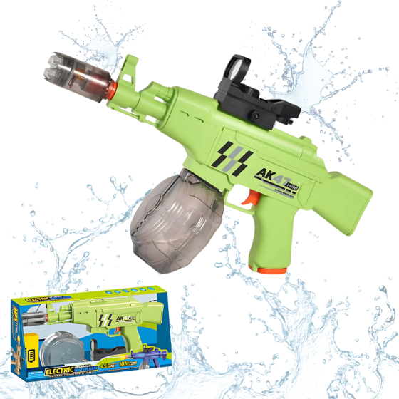 Водний електричний пістолет для дітей, водний автомат АК47 на акумуляторі з підсвічуванням, іграшковий, зелений Кам'янець-Подільський
